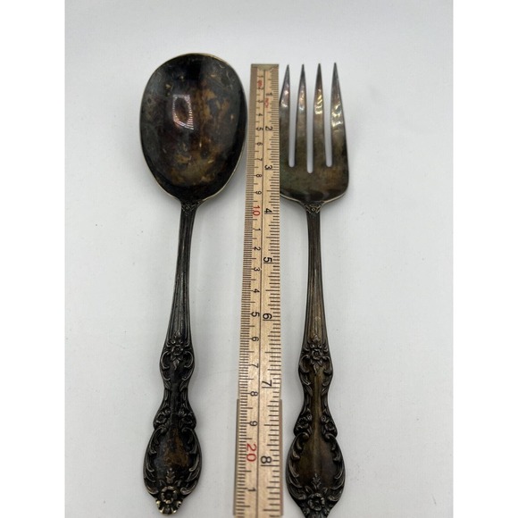 Vintage WM Rogers MFG Co. Extra Plate Silverplated Fork & Spoon - Lot of 2 - Picture 2 of 8